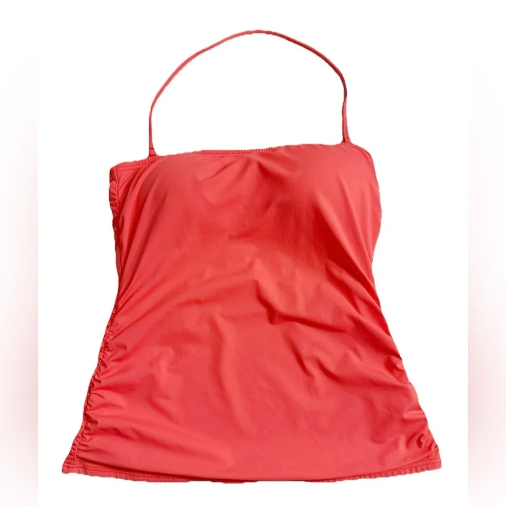 Tommy Bahama Coral Orange Halter Tankini Top XS Built-In Bra